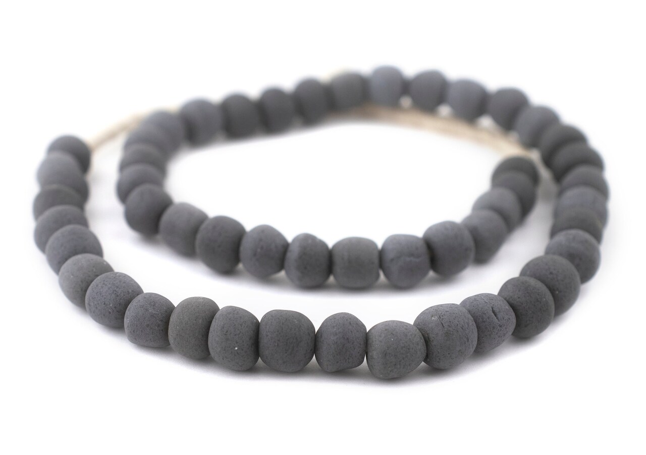 The Bead Chest African Recycled Glass Beads, 11mm - Full Strand Eco-Friendly Fair Trade Sea Glass Beads from Ghana Handmade Ethnic Round Spherical Tribal Boho Krobo Spacer Beads
